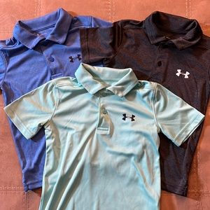 Lot 3  under armor boys golf shirts polos size 5